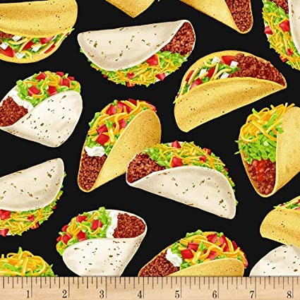 High Quality Quilt Fabric-Sold By the Yard- Timeless Treasures- Taco Fabric-100% Cotton Fabric