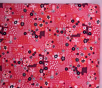 High Quality Quilt Fabric-Sold by the Yard-Riley Blake Designs-Aster Garden-Dark Pink Floral- 100% Cotton Fabric