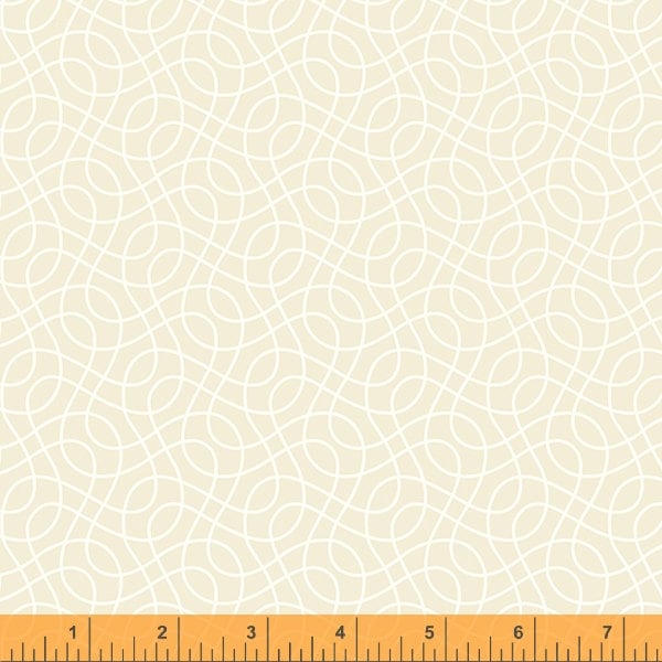 High Quality Quilting Cotton Fabric-Hand Cut -Sold by the 1/2 Yard- White on Cream- French Vanilla- Whistler Studios-100% Cotton Fabric