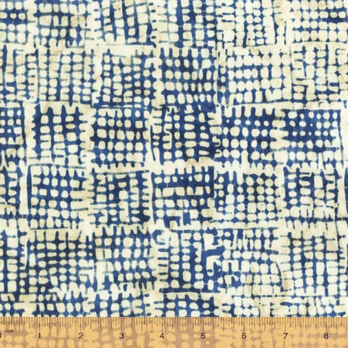 High Quality Batik Fabric- Hand Cut off the Bolt-Available in any Length-Peacoat-Anthology Fabrics-Here There Collection-100% Cotton Fabric