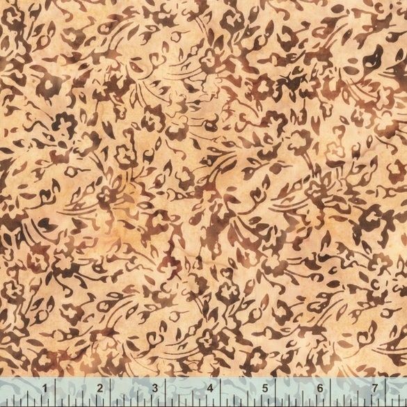 High Quality Batik Fabric-Hand Cut -Sold by the 1/2 Yard to any length-Sienna-Baliscapes-Anthology Fabrics-100% Cotton Fabric