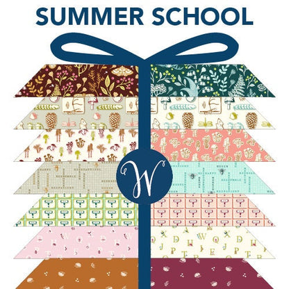High Quality Precut Quilt Fabric Fat Quarters-(22) Fat Quarters-Windham Fabrics-Summer School-100% Cotton