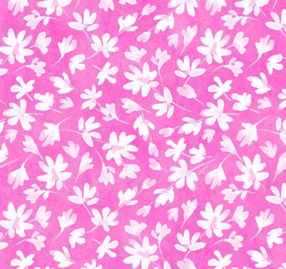Quilt Fabric- Hand Cut -Sold by the 1/2 Yard- PB Textiles - Full Bloom - Courtney Morganstern - DSN #04650 - Pink -100% Cotton Fabric